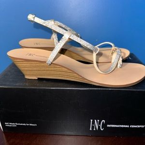 INC international concepts Pearl gold sandals